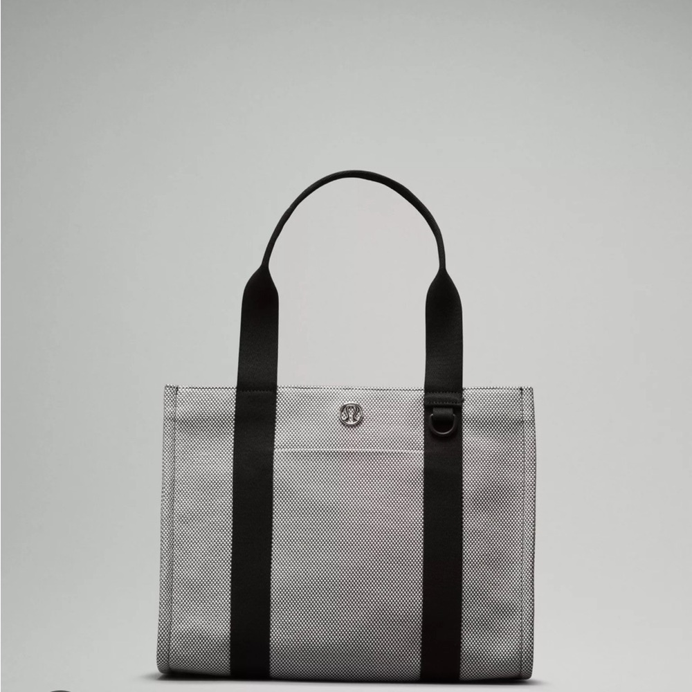 Lululemon Athletica Two-Tone Canvas Tote Bag 10L Black